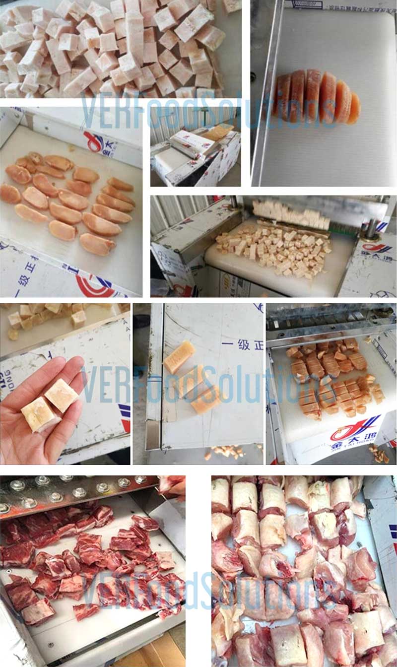 Frozen Chicken Meat Cube Cutting Machine Applications
