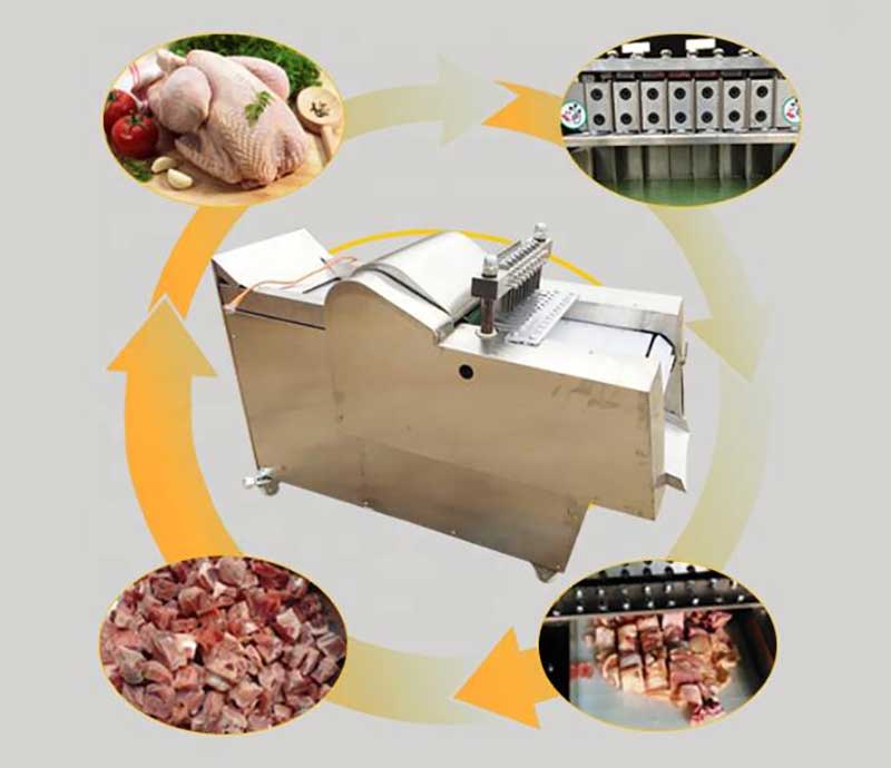 Frozen Chicken Meat Cube Cutting Machine