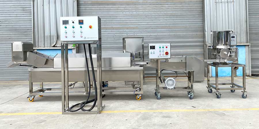 forming tempura battering continuous frying machine