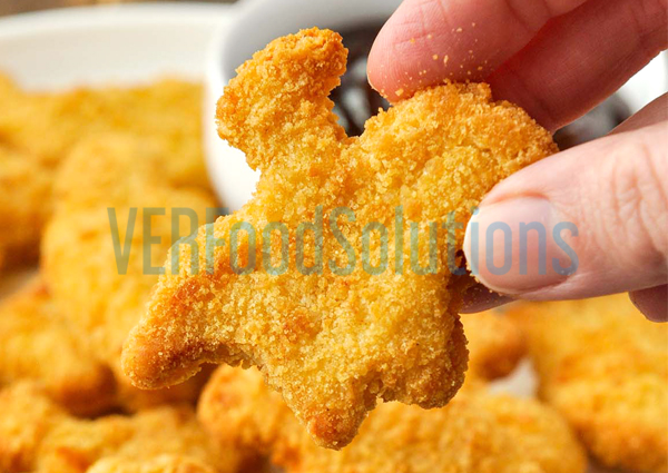 dianosaur nuggets continous frying effect 
