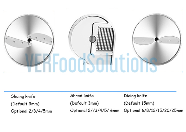 Root vegetable cutting machine cutting blade sets