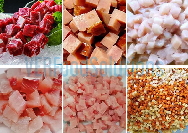 Frozen meat cube dicing machine