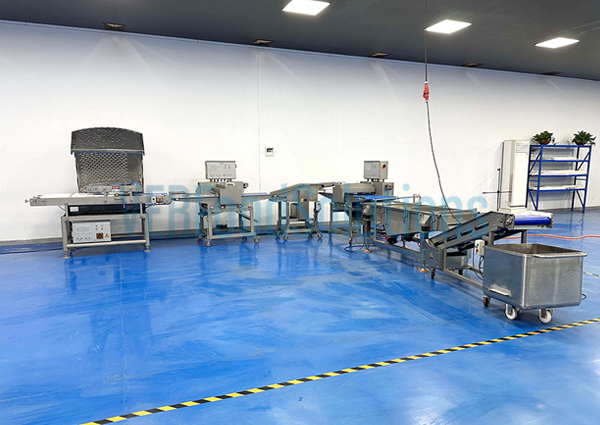 Meat strip cutting machine could connect with other machines and Integrate a processing line