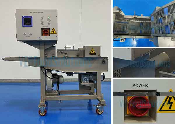 Tempura Battering Machine For Preduster Battering Breading Fryer Line