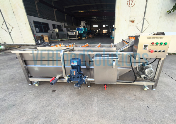 Air Bubble Water Spraying Fruit Vegetable Washing Machine